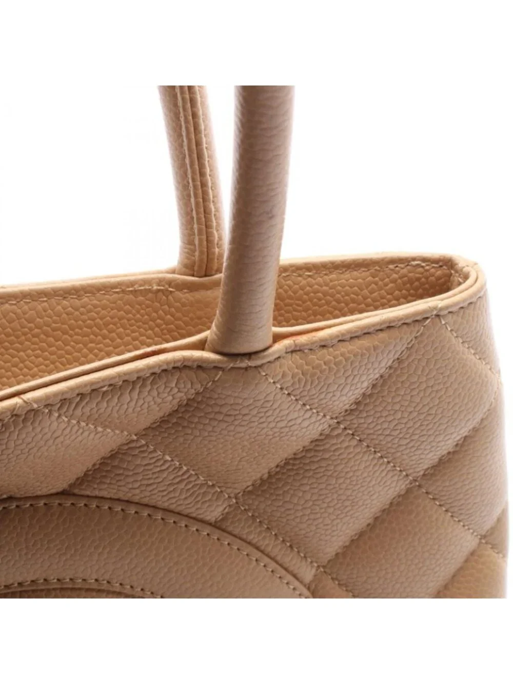 Chanel Tote Reissue Beige Caviar Leather